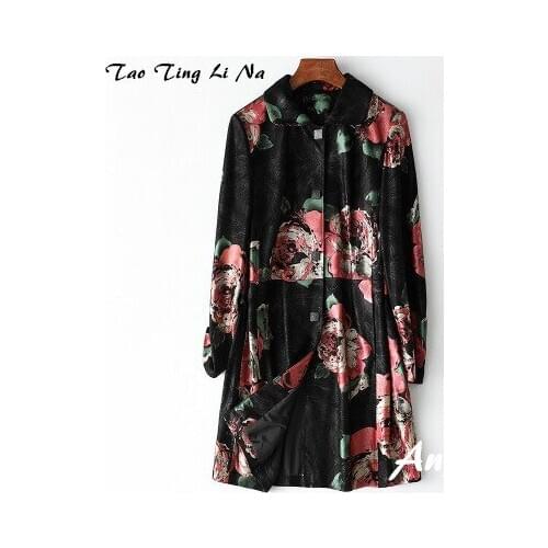 Top brand Autumn 2020 Women Genuine Real Sheep Leather Trench H82 high quality