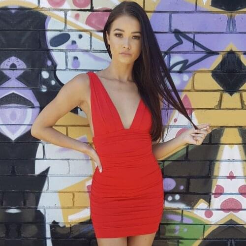 Dress Women Summer 2021 Deep V Fold Sexy Sleeveless Quantity Preferential Treatment Dresses Casual Vestidos LZY8112