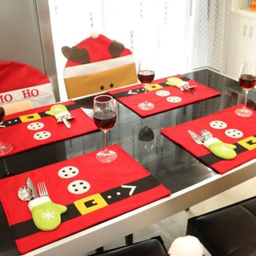 1PCS Christmas Stockings Placemats Knife And Fork Mat Christmas Decorations For Home Feliz Navidad Craft Supplies