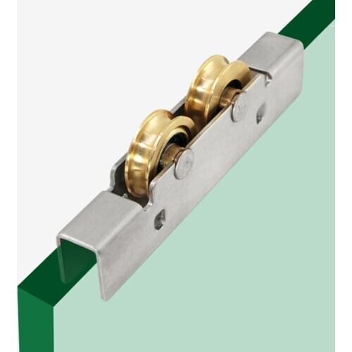10mm Frameless Balcony Sliding Glass Door Plastic Steel Window Pulley Shower Room Concave Wheel Muted Brass Roller Hardware Part