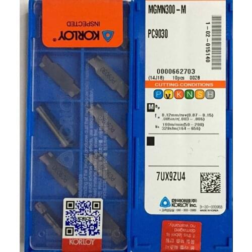 100pcs/set MGMN400-M PC9030 KORLOY carbide insert Processing:stainless steel Free shipping