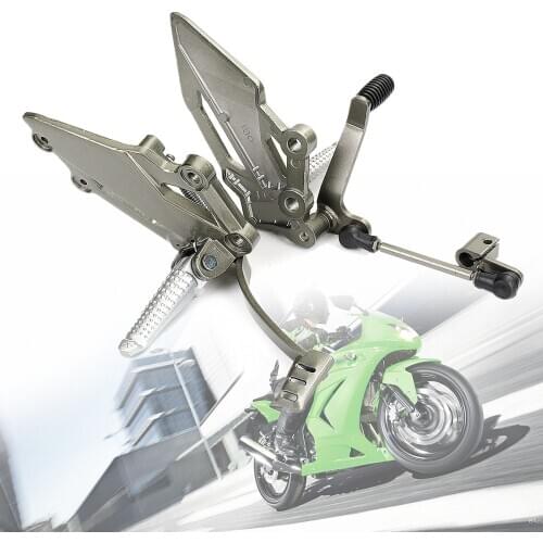 2x Aluminum Alloy for Kawasaki Ninja 250 Left Right Rear Foot Peg Brake Pedal Footrest Bracket Surface Polishing Galvanized