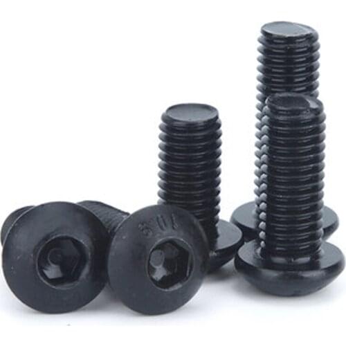 3Pcs 3/8-16 Blackening 10.9 Level Allen Round Head Screws Hex Socket Hexagon Socket Pan Header Screw machine bolts bolt