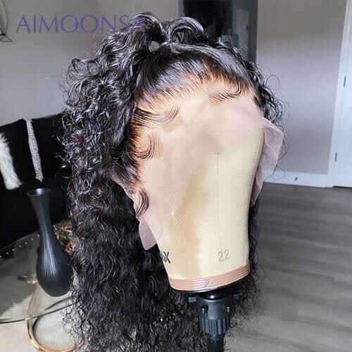 360 Lace Front Curly Human Hair Wig For Women Black Lace Front Human Hair Wig Pre Plucked Human Hair Wig Brazilian Wig 130remy