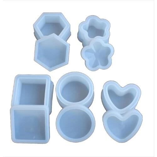 5 Pcs Box Resin Molds with lids Silicone Molds for DIY Craft Making Ashtray F3MF