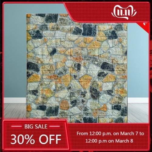 70*77 3D wall stickers waterproof self-adhesive wallpaper DIY brick living room TV bedroom home decoration wall stickers