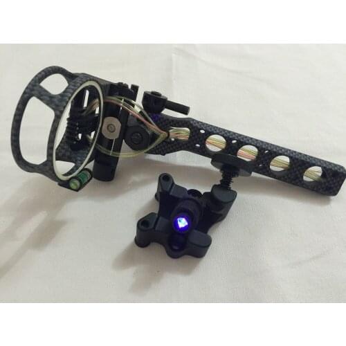 Free shipping hunting compound bow 5 pins bow sight 0.019" TP7550-carbon Micro adjust,detachable bracket 1pieces/lot