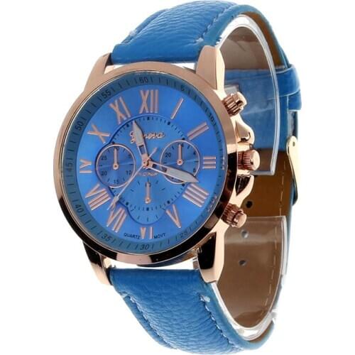 New Geneva Men Watches Women Casual Sports Clock Wrist Watch Mens Relogio Feminino Unisex PU Leather Quartz Watch Relojes