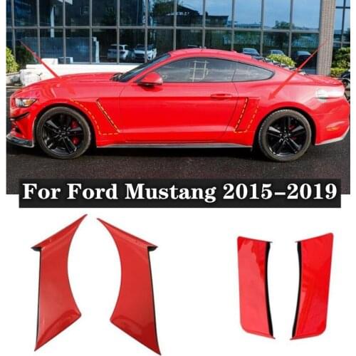 For Ford Mustang Car SIDE AIR GRILLE wheel brow 2015-2019 body kit Car wide-body ABS material wheel eyebrow 4 pcs/sets