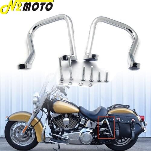 For Harley Softail FLHC FLHCS Heritage Classic FLHC 114 FLHCS Motorcycle Chrome Steel Rear Saddlebag Guard Crash Bar Protection