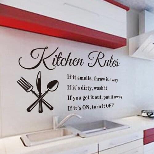 Home decor Removable Wall Stickers Kitchen Rules Decal Home Accessories 8203 Beautiful Pattern Design Decoration home decor 1834