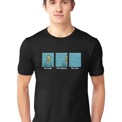 Van Gogh T Shirt Self-portraitists Vintage Aesthetics Tops Van Gogh Style of Art Print Men Clothing Casual Cotton Loose Tshirt