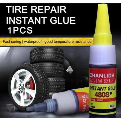 Hot 20ml Mighty Tire Fast Repair Curing Glue Kit 300 Viscosity Rubber Cement Cold Glue For Car Bicycle Tire Inner Tube Puncture