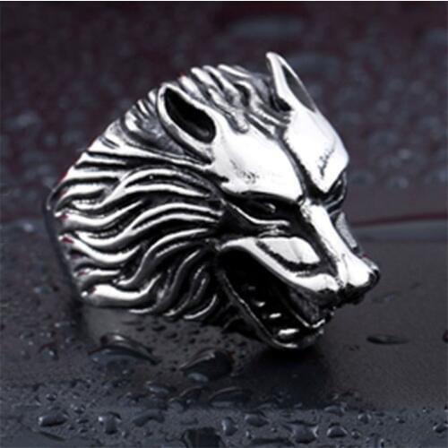 Classic Ring Men Stainless Steel Ring War Wolf Personality Jewelry Titanium Ring BINQINGZI BRAND BR1113