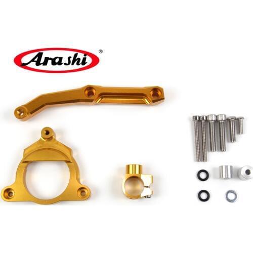 Arashi Steering Damper Stabilizer Bracket For KAWASAKI Z800 Z 800 2013 2014 2015 Motor Parts Mount Aluminium Black Gold Silver