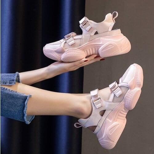 Platform Summer Sneakers Women Casual Sandals Sports Shoes Breathable Mesh Cloth for Outdoor High Heels Wedges