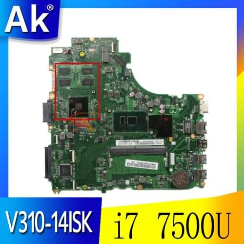 Mainboard For Lenovo V310-14ISK V310-14IKB V510-14IKB laptop motherboard DA0LV6MB6F0 with CPU i7 7500U RAM 4G GPU 2G