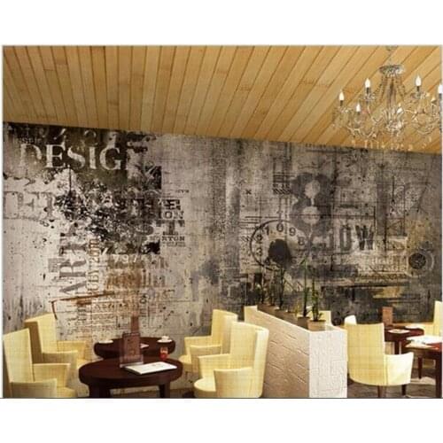 Beibehang Wallpaper custom 3D stereo retro nostalgic cement wall personality photo bar restaurant decoration mural wallpaper