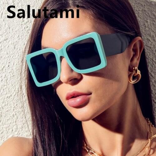 Vingage Orange Blue Gradient Square Sunglasses For Women New Fashion Brand Wide Leg Pink Sun Glasses Female Sexy Shade Men Black