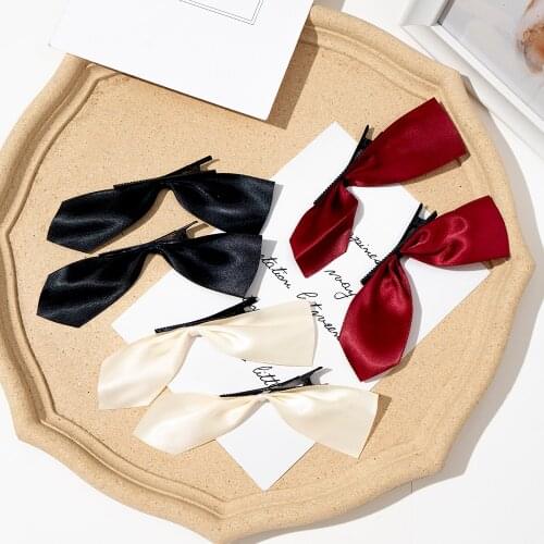 A Pair of Cute Bow Hairpin Fashion Temperament Back of The Head Top Clip Side Clip Ins Sen Bow Duckbill Clip Star Same Style