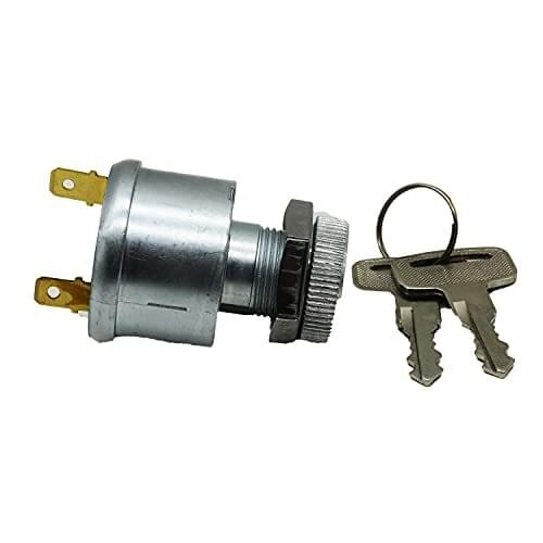 For Golf Cart Key Switch for EZGO for Golf Cart Ignition Switch 17421G1, 2 Prong 4 Key Free Terminals & Carabiner