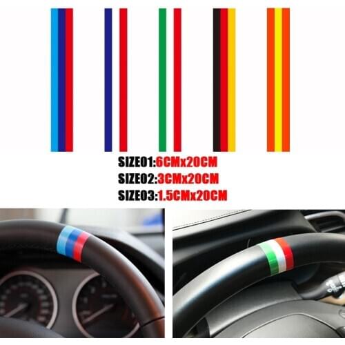 Pesonalized Car Sticker BMWColored Germany Italy Franch Spain National Flag Sticker Steering Wheel Stickers Grille Stickers