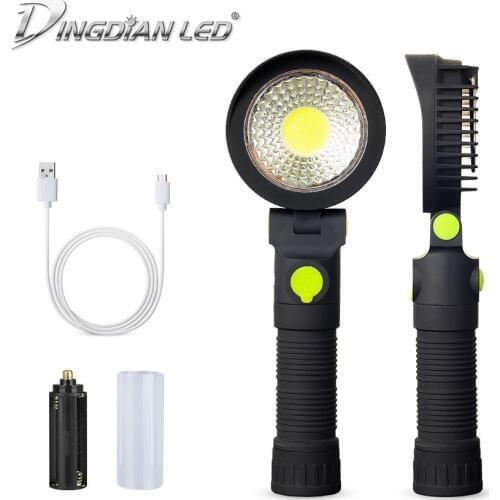 Portable COB Working Lamp USB Charging Camping Lantern DC5V Emergency Flashlight Workinglamp 18650*1/AAA*3 Battery Not Included