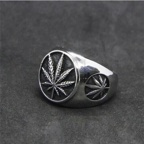 Drop Ship Size 7~13 Cool Leaf Ring 316L Stainless Steel Jewelry Fashion Polishing Biker Ring