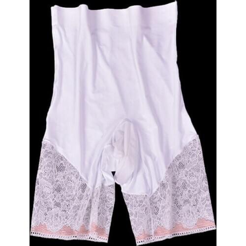 Sexy Men Lace High Waist Boxers Shaper Breif Shapewear Plus Size Bodysuit Shaper Pants COCKring U Convex Puoch Sexy Thong F28