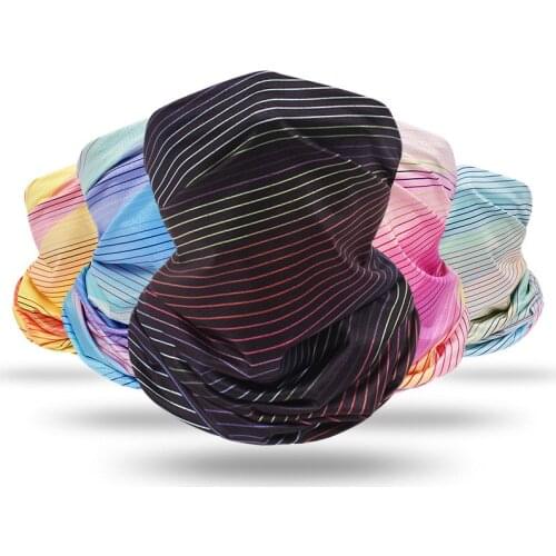 2021 Ice Silk Color Bar Outdoors Cycling Fishing Sunscreen Scarf Women Face Scarf Neck UV Sun Cover Smooth Breathable Sports