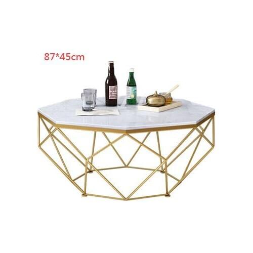 Nordic marble coffee table small apartment simple modern living room iron table round