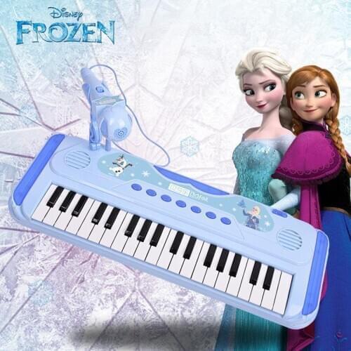 Disney Frozen 37 Keys Electronic Keyboard Children Early Education Play Musical Instrument Recordable Interest Toy Gift For Girl