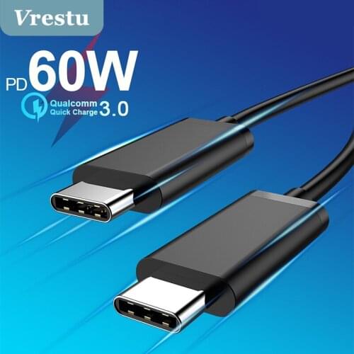 USB C to USB C Cable Type c PD 60W for Samsung S21 S10 Note20 Note910 For Fast Charging USB C for Macbook Air HUAWEI P40 P30 Pro