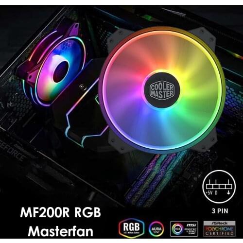 MF200R 20cm DC 12V3 Pin PC Case Cooling Fan Addressable RGB Quiet Computer Chassis Heatsink Radiator