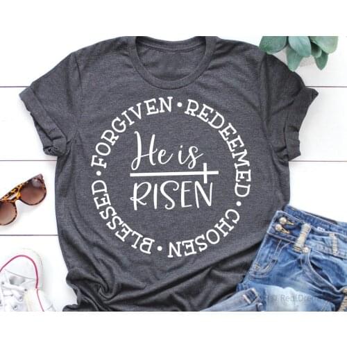 Chosen Blessed Forgiven ChristianBible Saying t shirt women fashion cotton casual religion church slogan quote tees art top R202