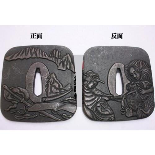 ALLOY GUARD TSUBA FOR JAPANESE SAMURAI SWORD KATANA ACCESSORY W/ SAMURAI