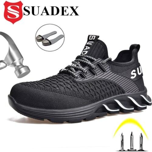 SUADEX Indestructible Shoes Men Work Safety Shoes Anti-Smashing Steel Toe Working Boots Construction Footwear for Men Women