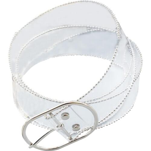 Women Plastic Belt Simple Transparent Dress Waist Belt for Women Square Buckle Pin Buckle Jeans Belt Fashion Strap Female