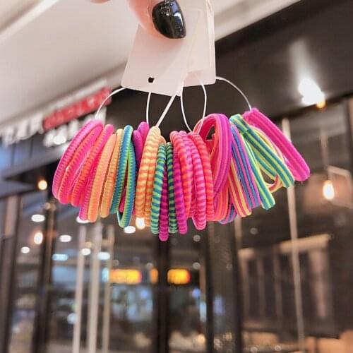 10 Pcs Candy Colors Nylon Cute Girl Ponytail Hair Holder Hair Accessories Thin Elastic Rubber Band For Kids Colorful Hair Ties