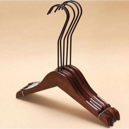 10pcs/lot 32cm childrens solid wood anti-slip hanger, multi-function long hook hanger customization