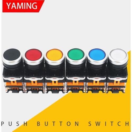 2pcs Electric ON-OFF 2 Positions 22mm Push Button Switch 1NO 1NC Momentary/Reset Latching/Locking LA38-11BN