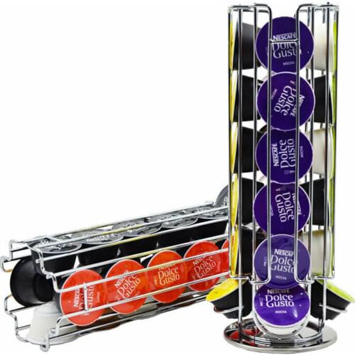 Stainless steel 24 Capsules Coffee Pods Holder Iron Chrome Plating Stand Coffee Capsule Storage Rack Dolce Gusto Capsule