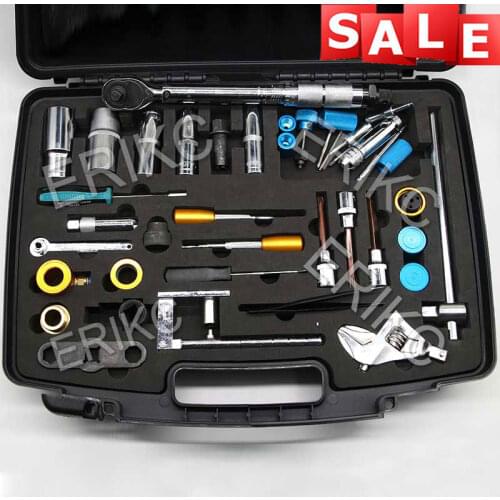 ERIKC Auto Common Rail Injector Repair Tool Kits Diesel Fuel Injection Dismantling Equipments 40 PCS for Bosch Denso Delphi CAT