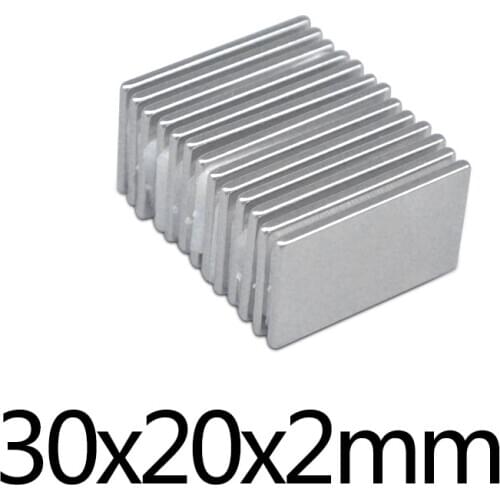 5~50PCS 30X20X2 mm Super Strong Neodymium Magnet 30*20*2 mm Block Permanent Magnet 30x20x2mm Powerful Magnets N35 Magnetic