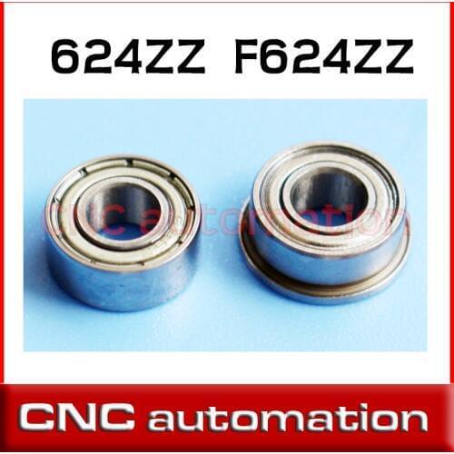5pcs flange bearings F624ZZ size 4*13*5mm radial 624ZZ S624ZZ flange stainless steel bearing