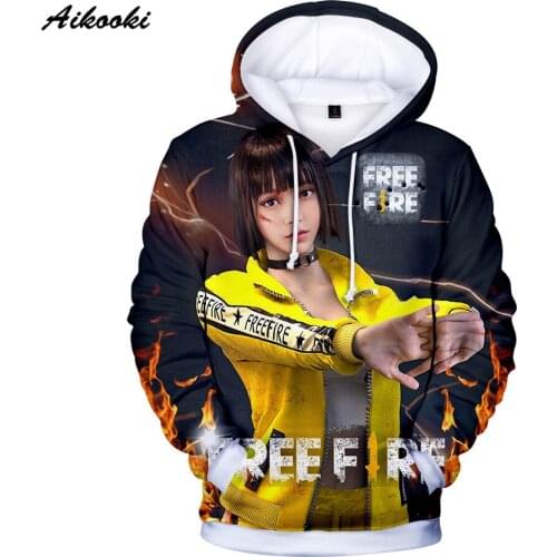 Aikooki New Free Fire Hoodies Men/Women Hoody Sweatshirts Mens Hoodie Gun Game Free Fire Polluvers Tracksuit Peculiar All-match