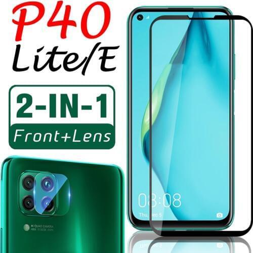 P40 lite case e for huawei p 40 40lite with camera lens phone cases cover P 40 Light P40lite 40P Protective Film 2 in 1 bumper