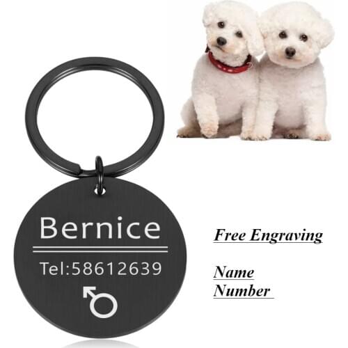 Pet ID Cat Dog Tags Dog Cat Collar Accessories Decoration Pet ID Dog Tags Collars Stainless Steel Cat Tag Customized Tags