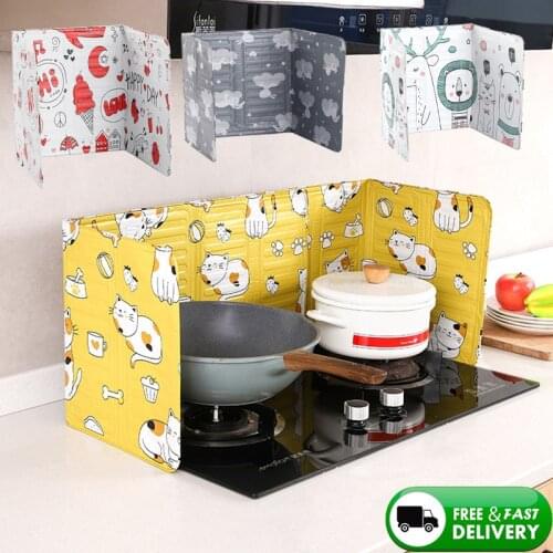 Home Kitchen Stove Foil Plate Prevent Oil Splash Cooking Hot Baffle Kitchen Tool Aluminum Foil Kitchen Oil Splash Guard