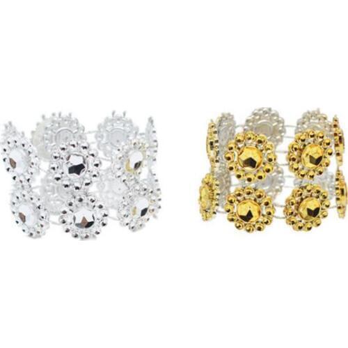 Crystal Net Crystal Sunflower Flower Napkin Rings Holder Buckle Strap Hotel Home Wedding XMAS Party Chair Table DIY Decor